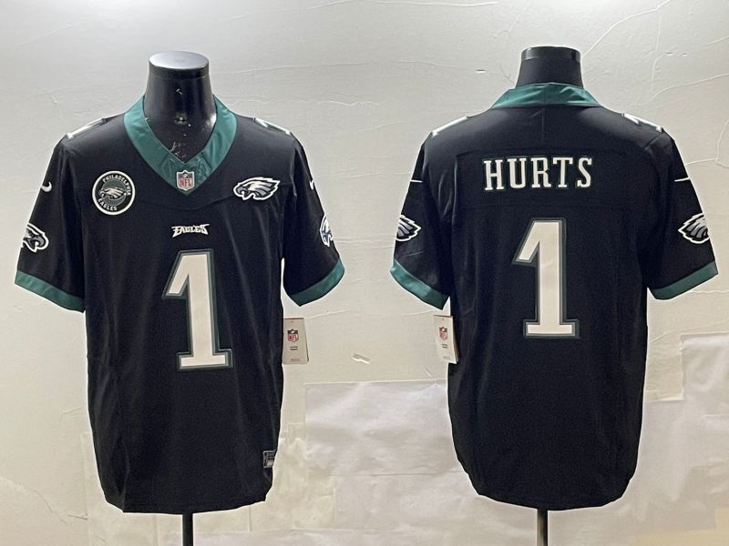 Men Philadelphia Eagles #1 Hurts Black Second generations 2025 Nike Vapor Limited NFL Jersey style 5->kansas city chiefs->NFL Jersey